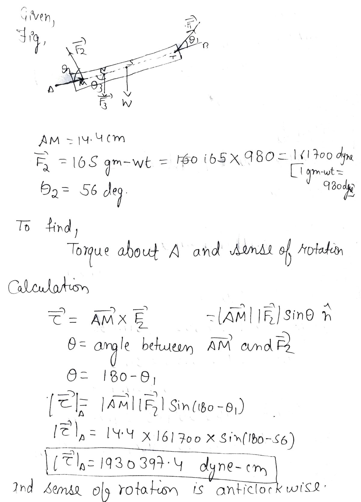 Physics homework question answer, step 1, image 1